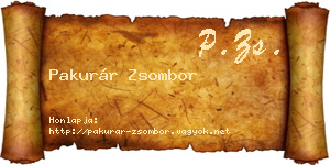 Pakurár Zsombor névjegykártya